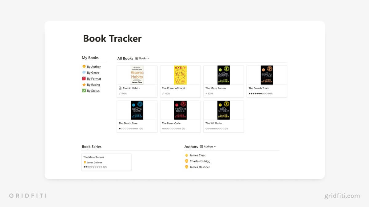 The Best Notion Reading List Templates (Book Trackers & More) Gridfiti