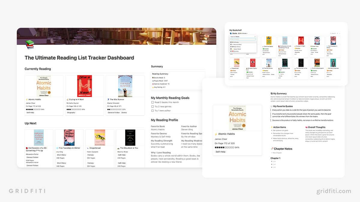 The Best Notion Reading List Templates (Book Trackers & More) Gridfiti