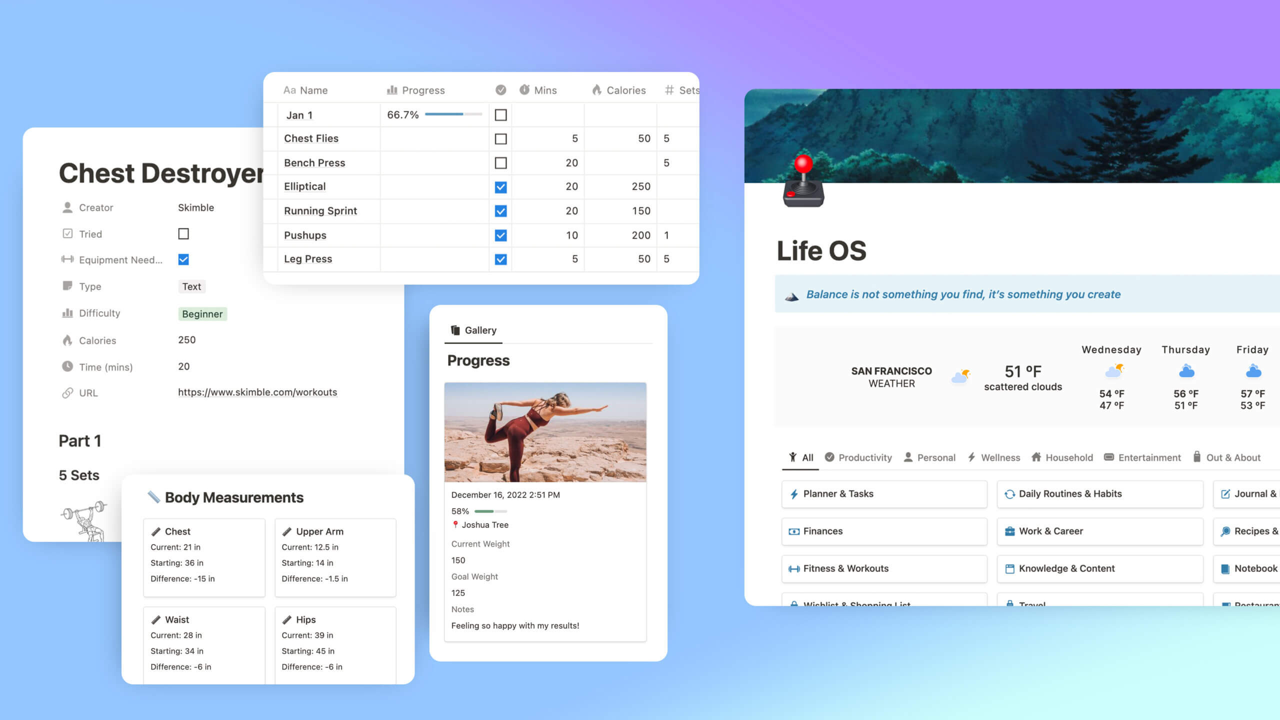 Notion All-in-One Life & Workout Template