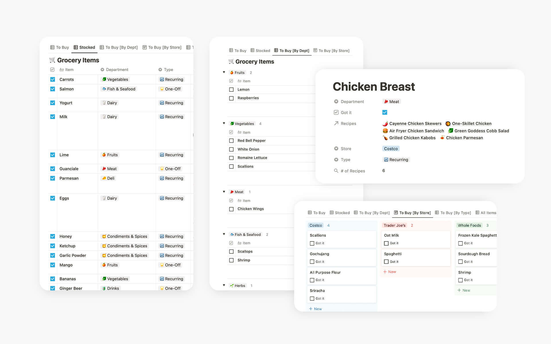 Notion Grocery List Template