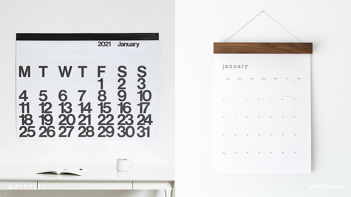 Aesthetic Wall Calendar Decor