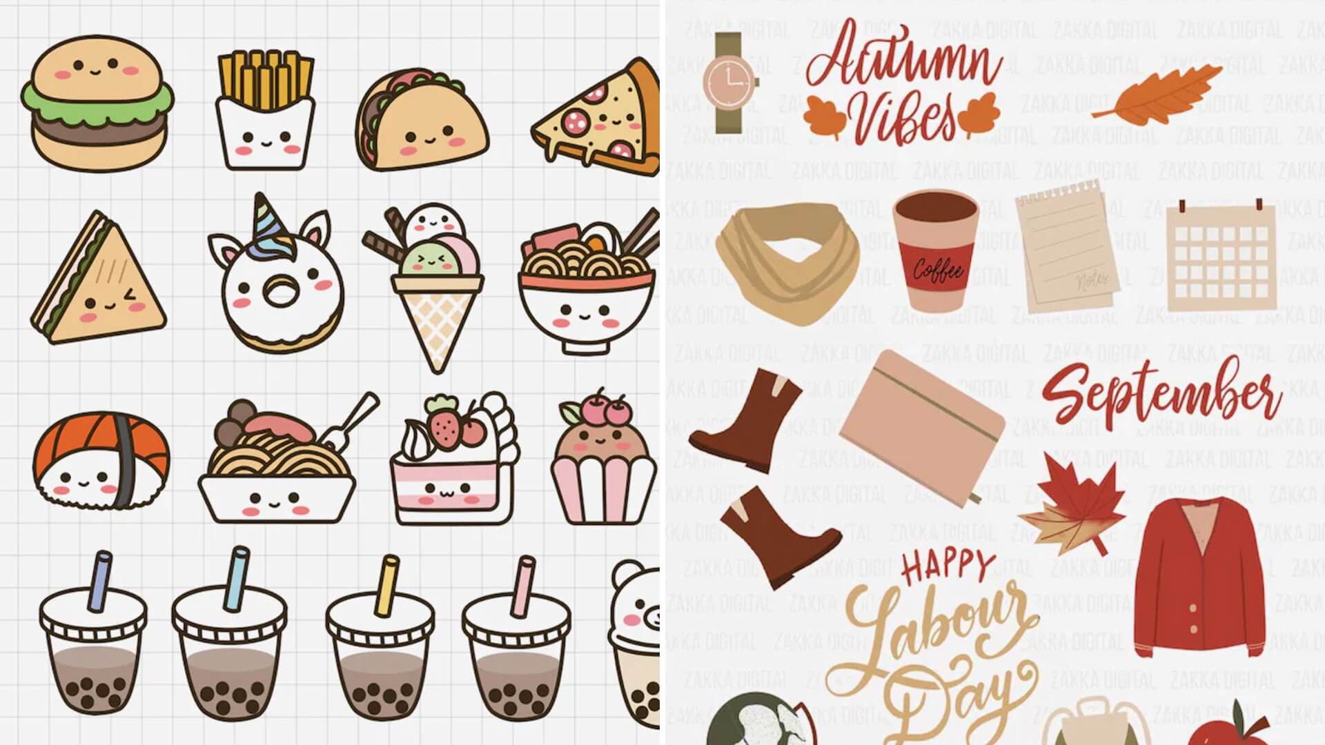 15+ Aesthetic GoodNotes Digital Stickers (Free & Paid) | Gridfiti