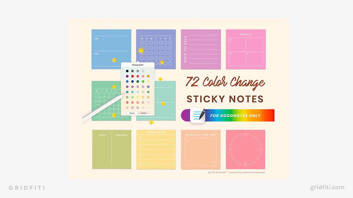 GoodNotes Sticky Notes Digital Stickers