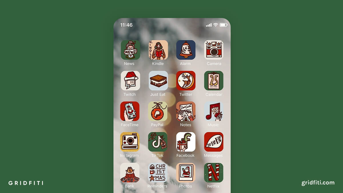 Illustrated Holiday App Icons