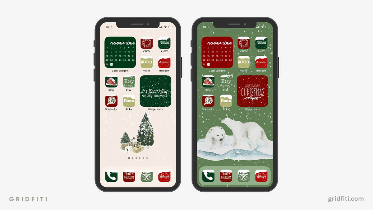 Snow-Themed Holiday App Icons