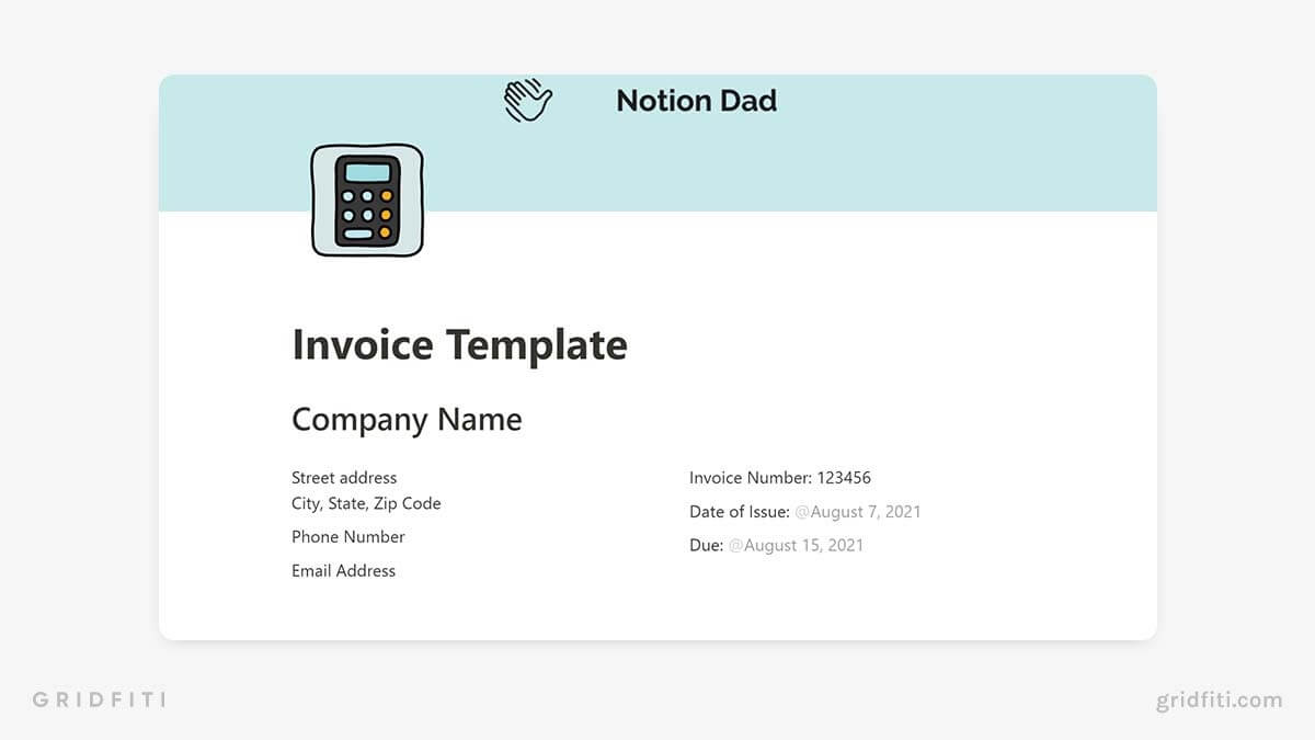 Simple Notion Invoice Template