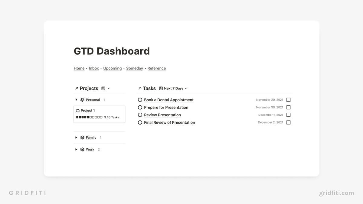 Notion GTD Template for Productivity