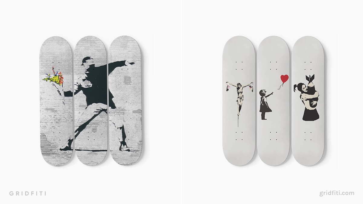 Banksy Skateboard Wall Art