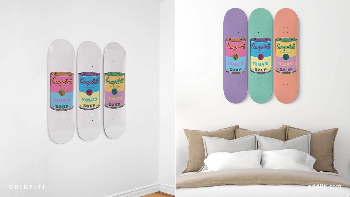 Campbell's Soup Pop Art Skateboard Wall Art