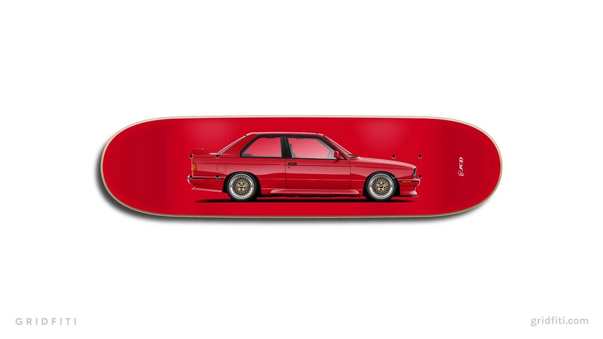 Automotive-Themed Skateboard Decor