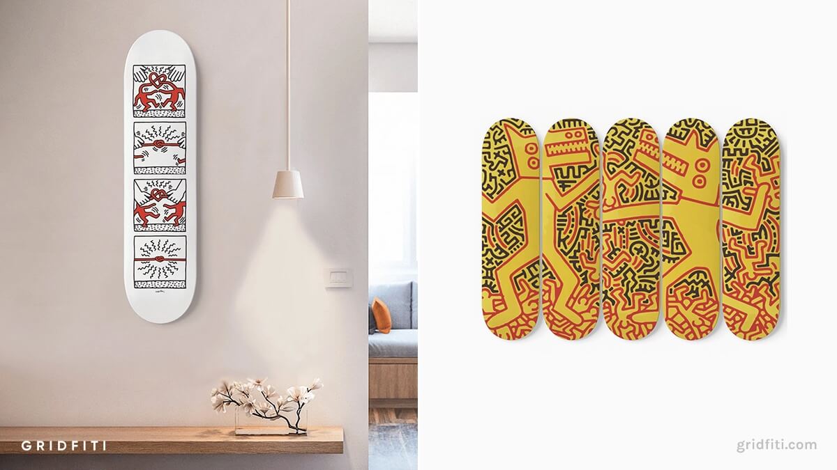 Keith Haring Skateboard Wall Art