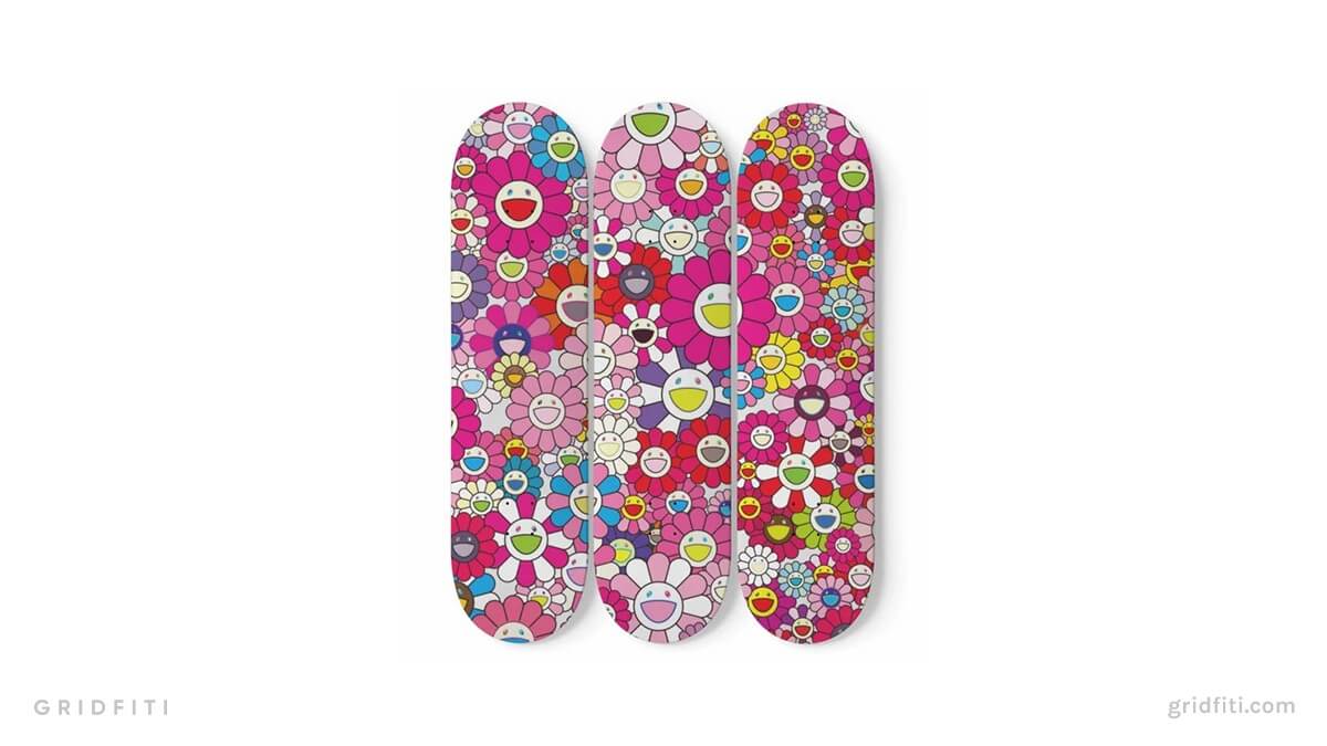 Takashi Murakami – Flower Skateboard Decor