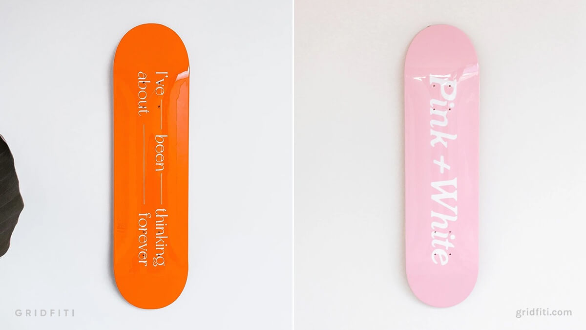 Music-Themed Skateboard Wall Decor