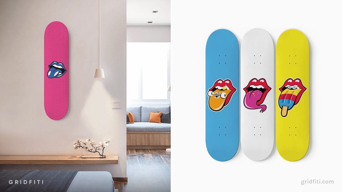 Pop Art Lips Skateboard Art