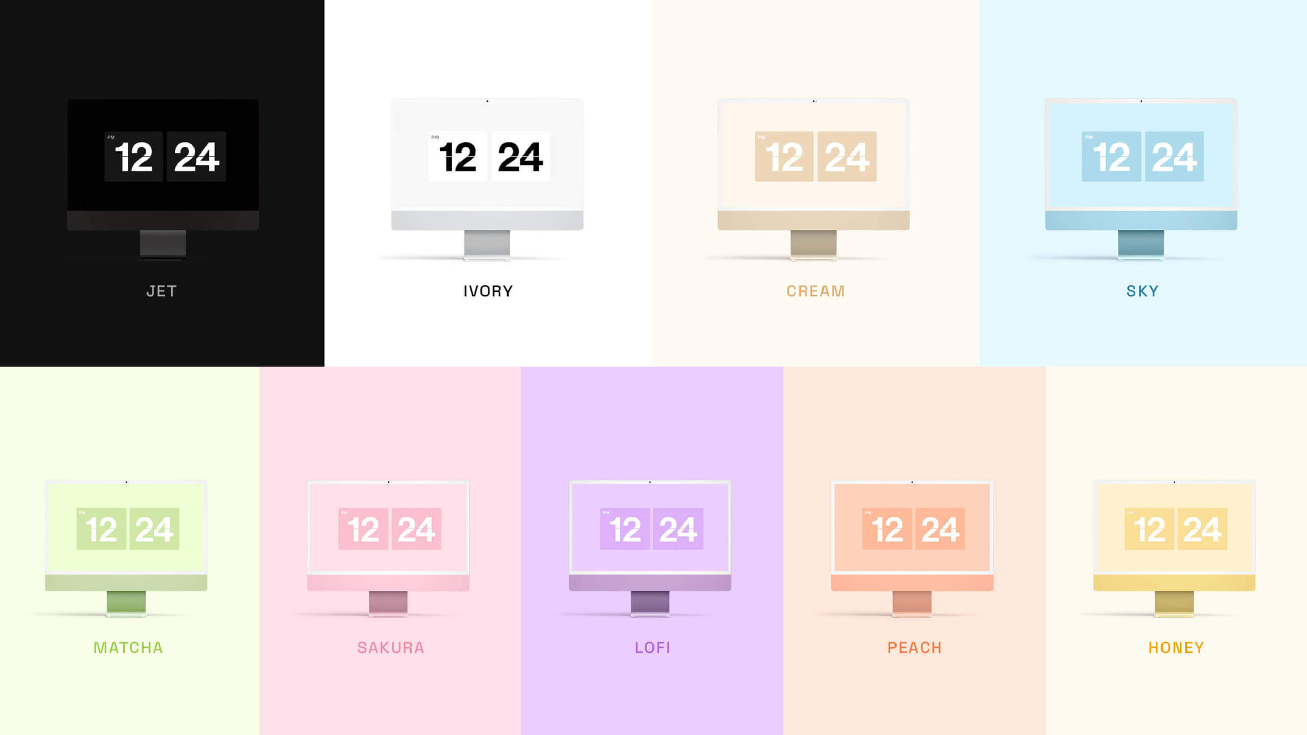 Aesthetic Colorful Flip Clock Screensavers