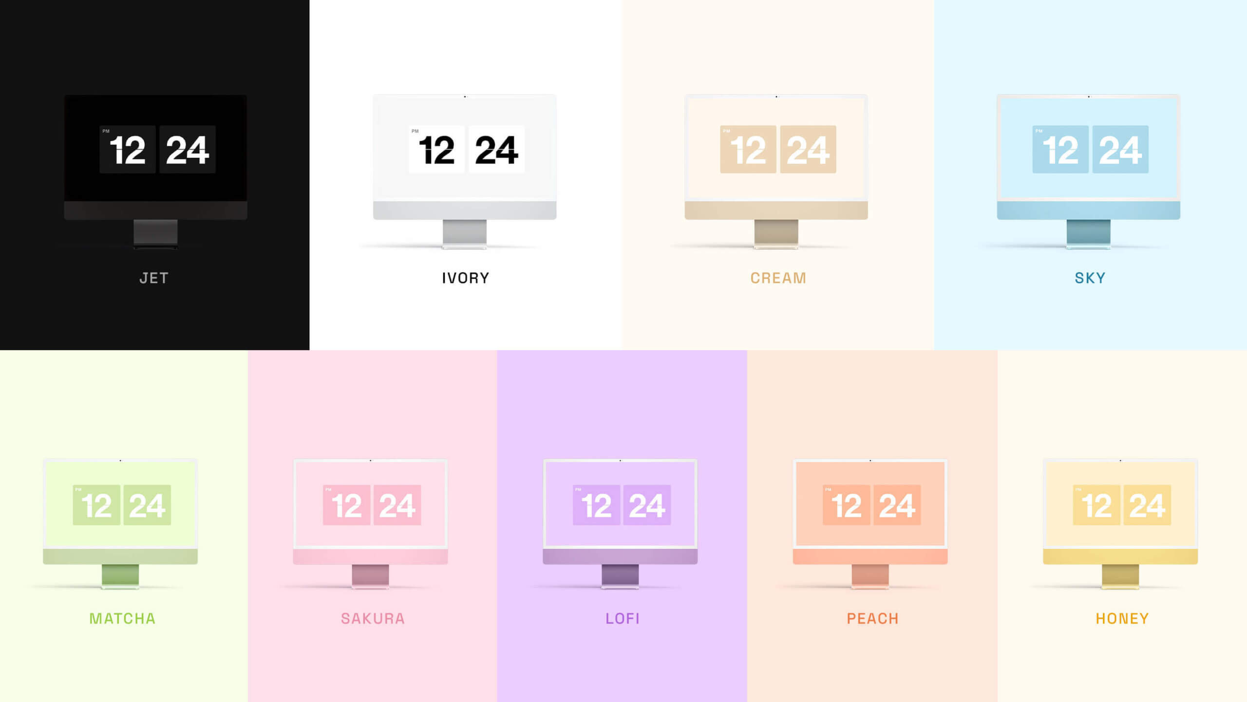 flip clock screensaver pink