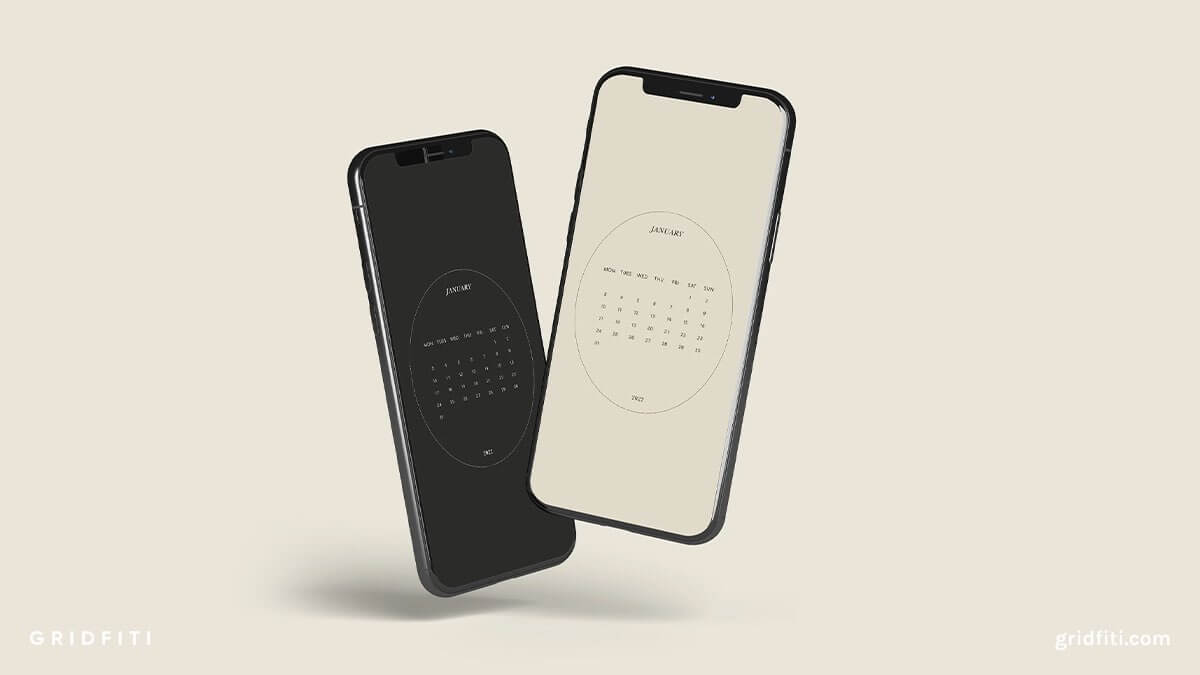 Minimal Neutral Calendar Wallpapers for iPhone