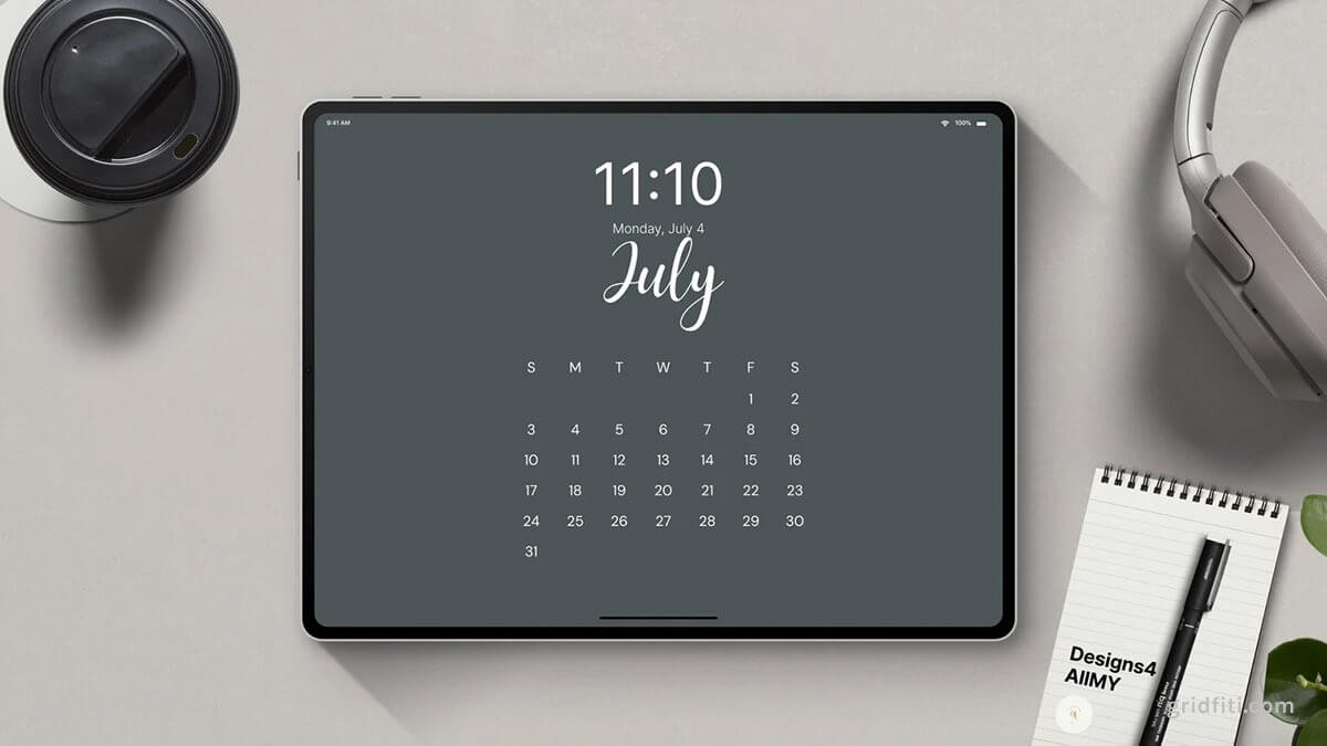 Minimalist Calendar iPad Wallpapers