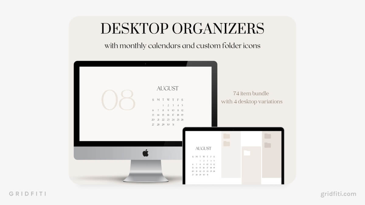 Soft Neutral Desktop Organizer Wallpapers