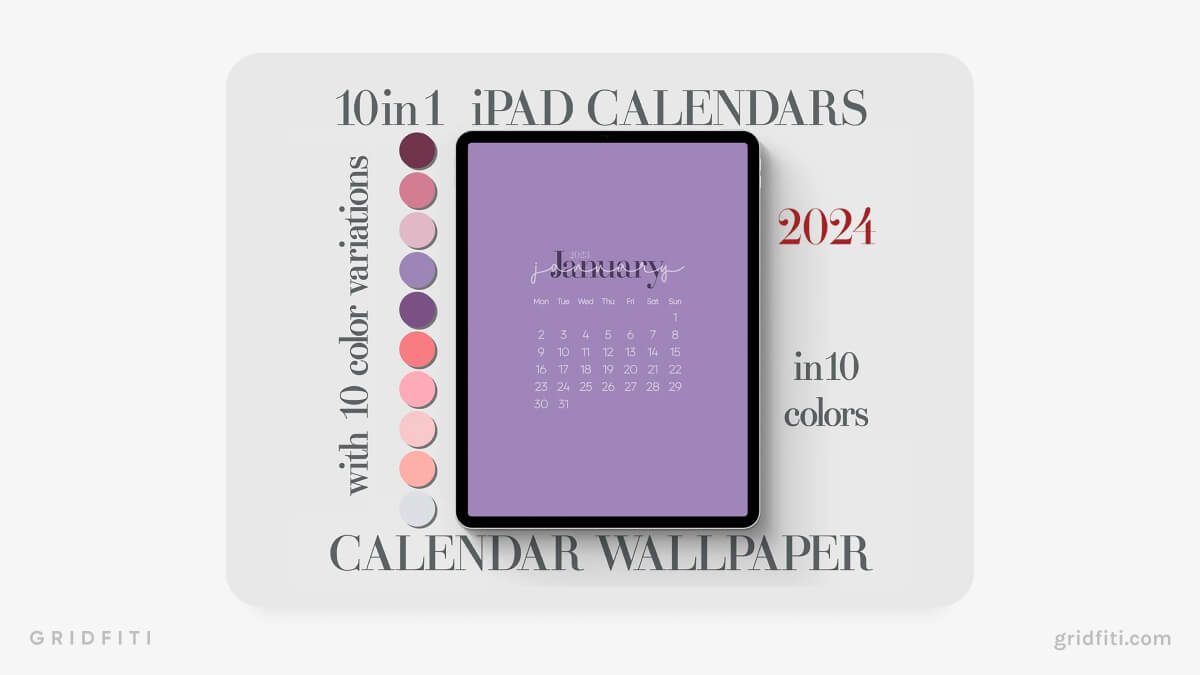 Colorful Calendar Tablet Backgrounds