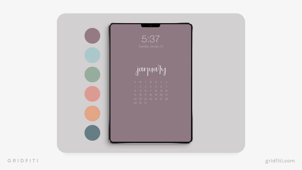 Muted Calendar Wallpapers for iPad