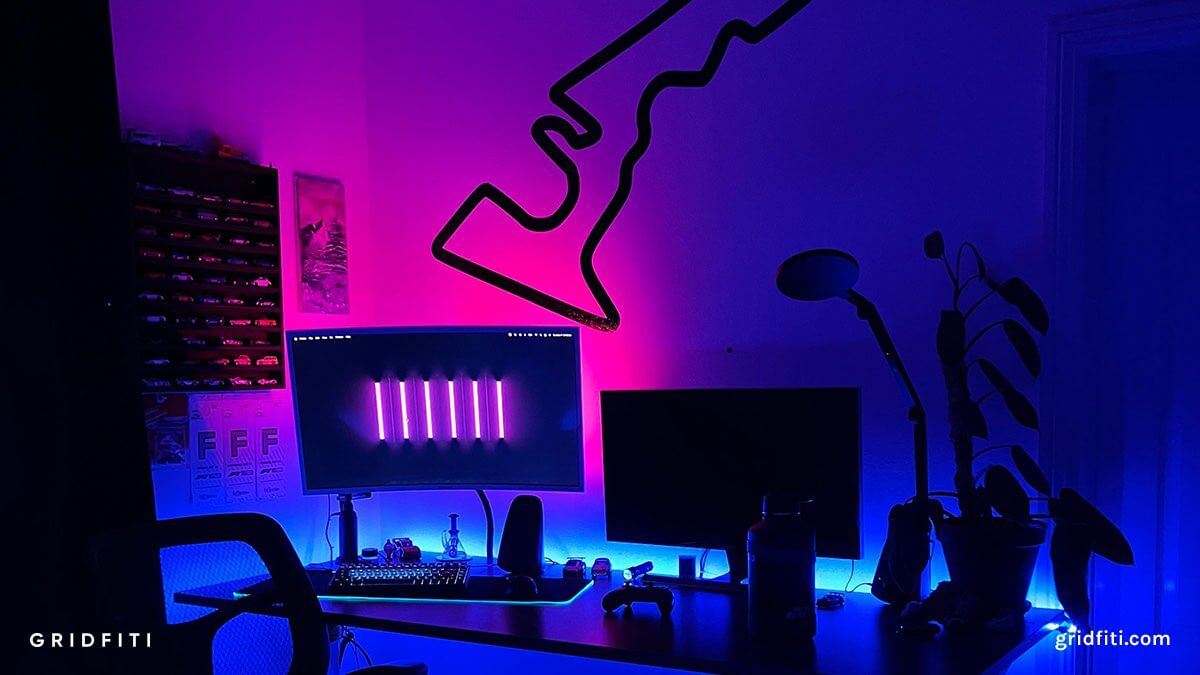 Neon Car Desk Setup