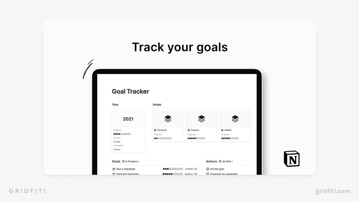 Notion Advanced Goal Tracker Template