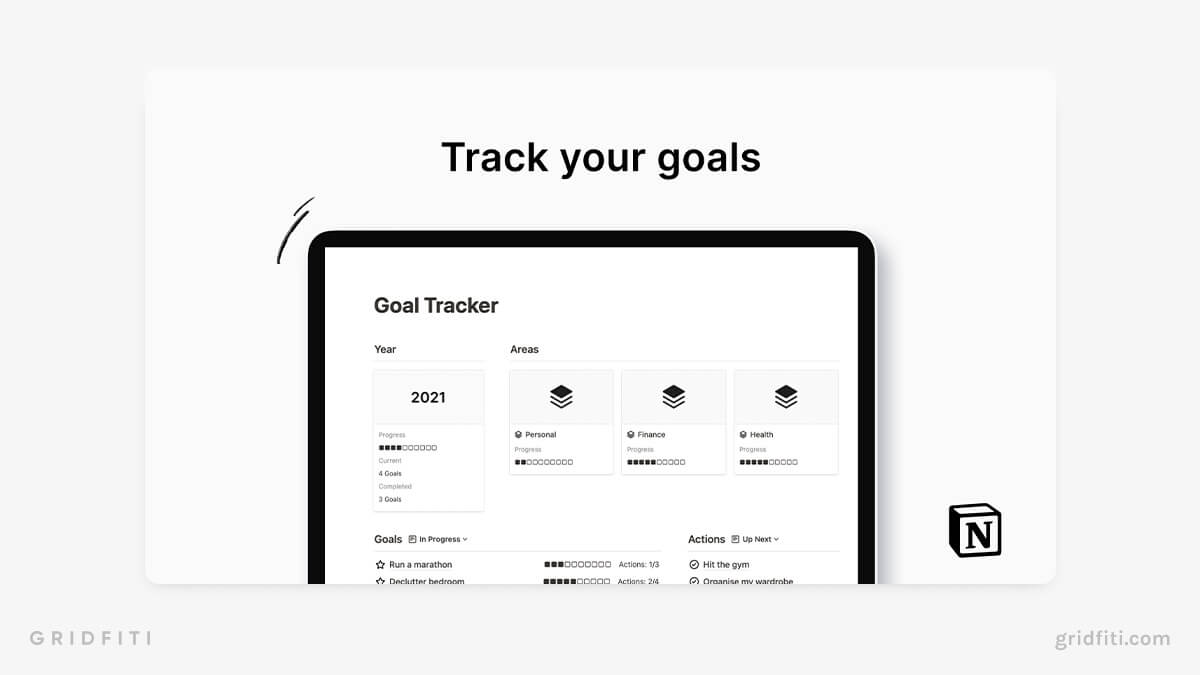 The 8+ Best Notion Goals Templates (GoalSetting & Trackers) Gridfiti