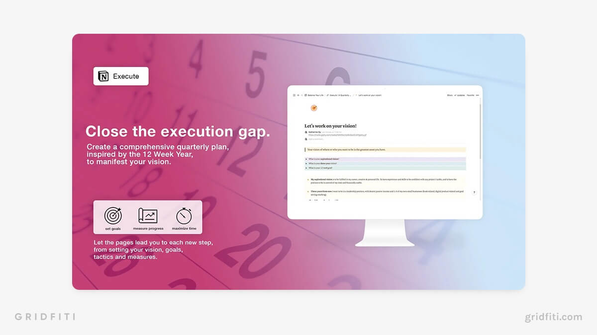 The 8  Best Notion Goals Templates (Goal Setting Trackers) Gridfiti