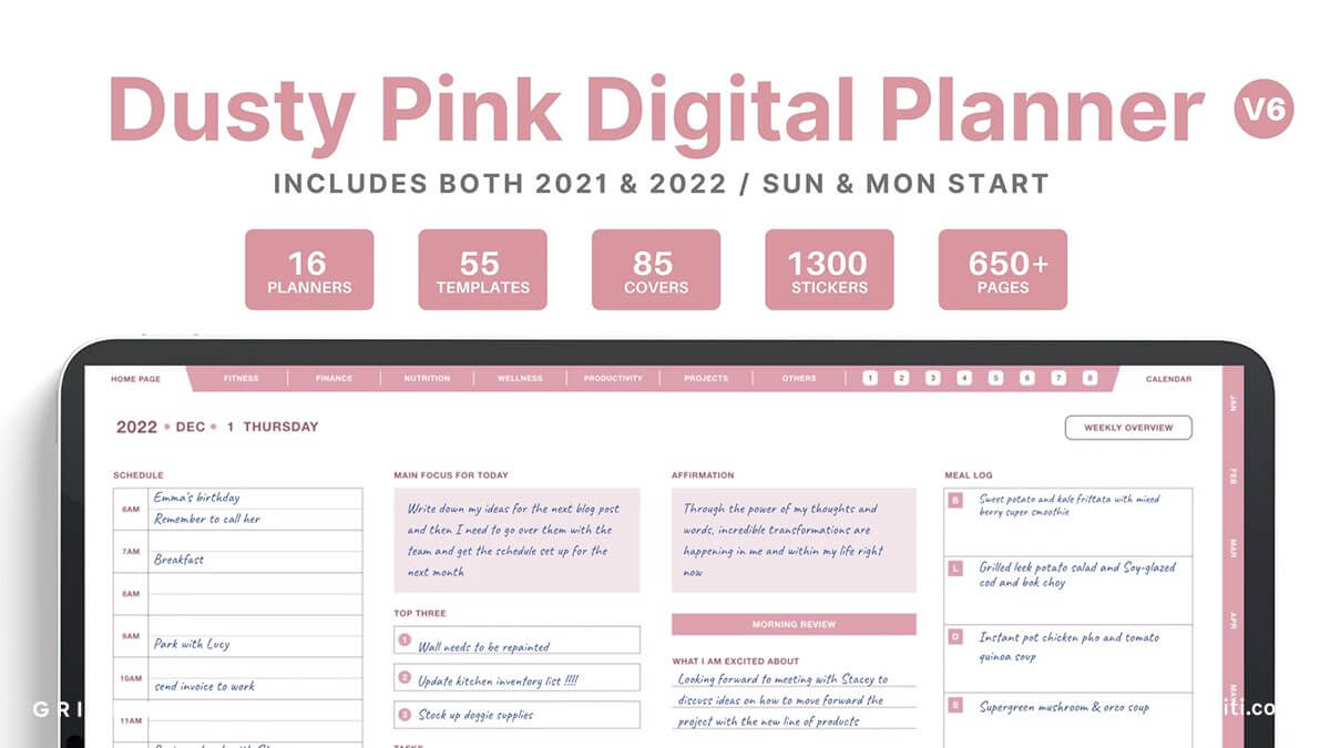 Pink Digital GoodNotes Planner