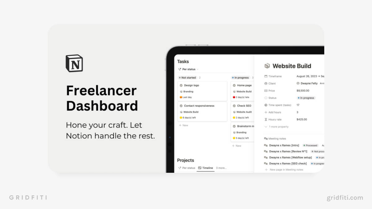 All-in-One Notion Freelancer Dashboard