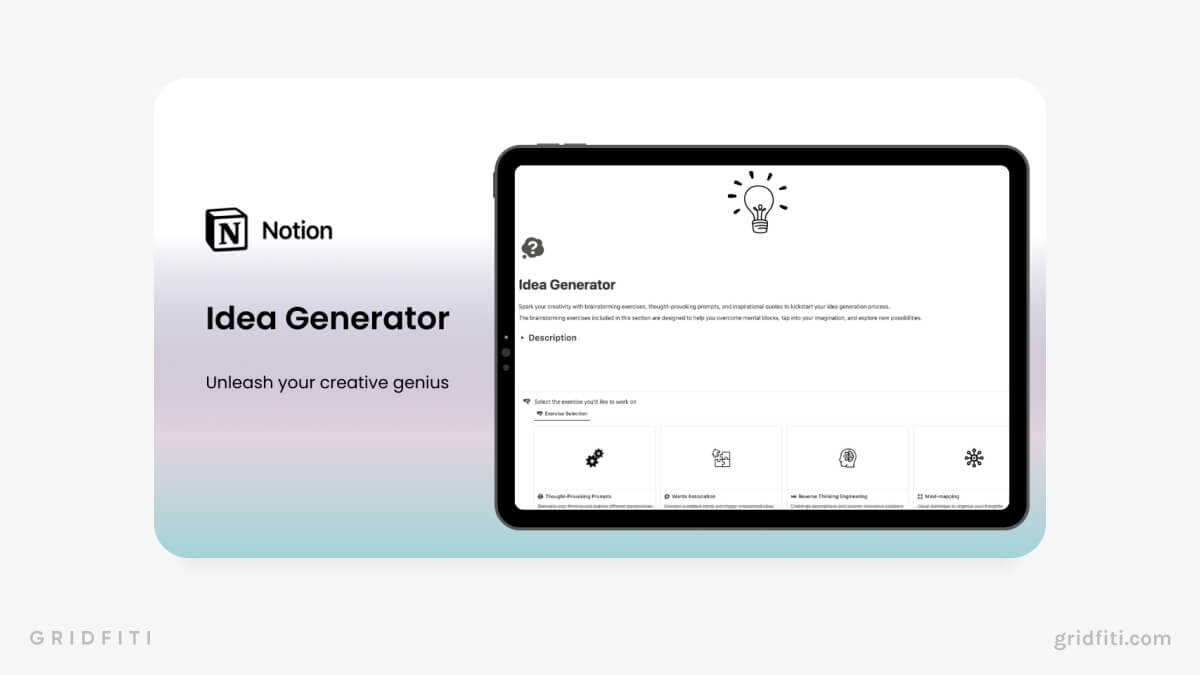 Idea Generator Notion Template