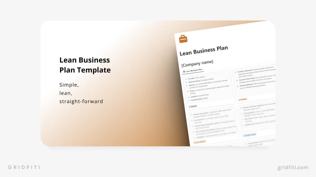 Lean Business Plan for Notion