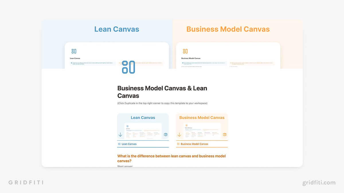 Free Business Model Canvas Notion Template