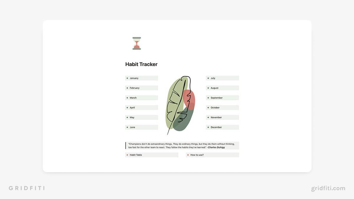 Free Notion Habit Tracker Template