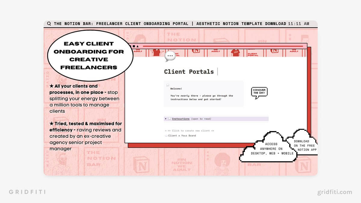 Notion Freelance Client Portal Template