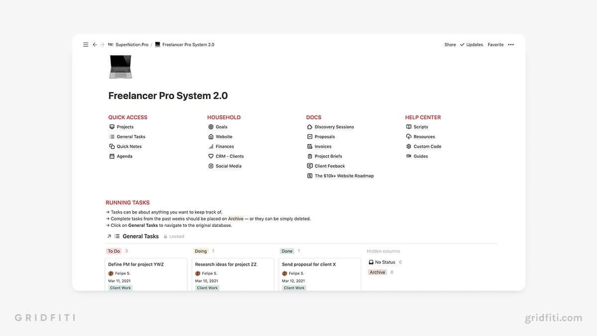 Notion Freelancer Template