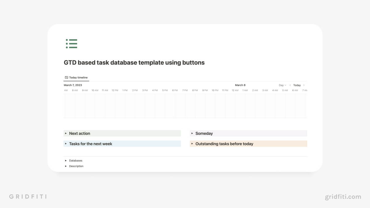 Notion GTD Timeline Template