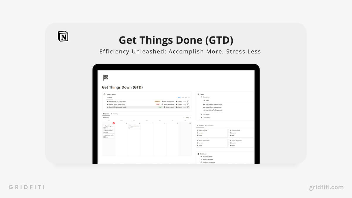 Free GTD Based Task Database Template