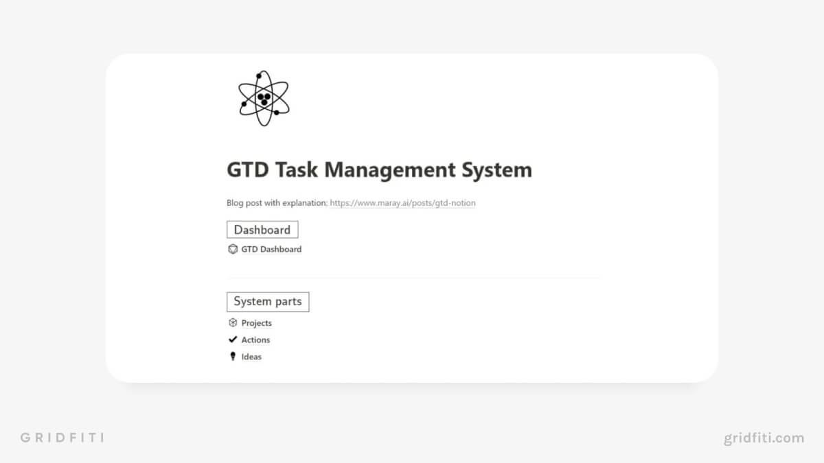 Notion GTD Task Management System Template