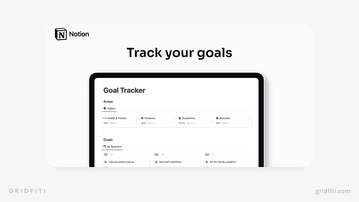 Notion Advanced Goal Tracker Template