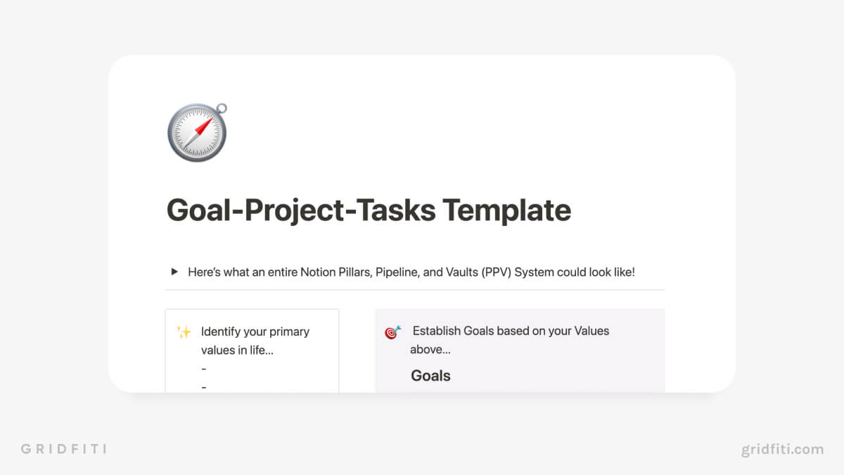 Goal-Project-Tasks Template