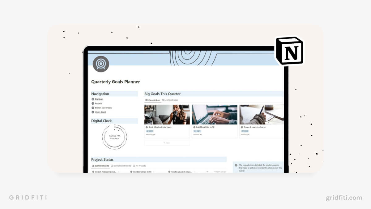 Notion Quarterly Goal Planner
