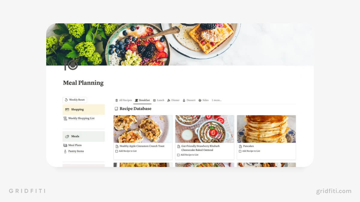 Notion Food Template