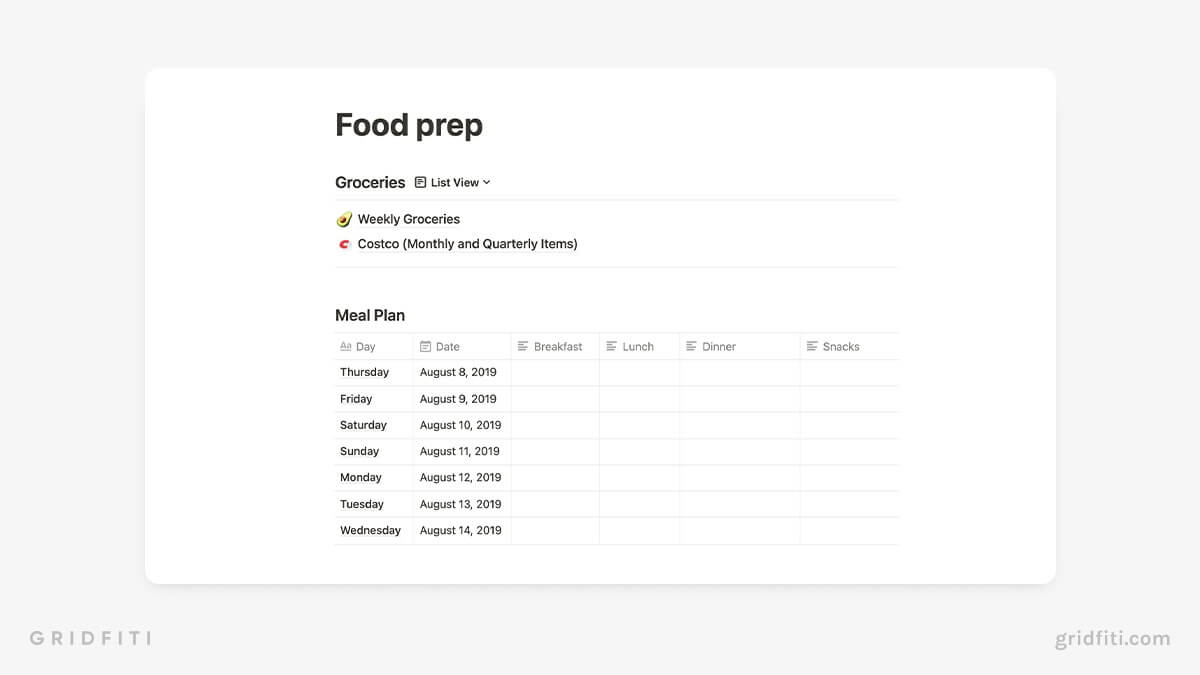 5+ Notion Meal Planner Templates (Food Diary & Meal Prep Journal)