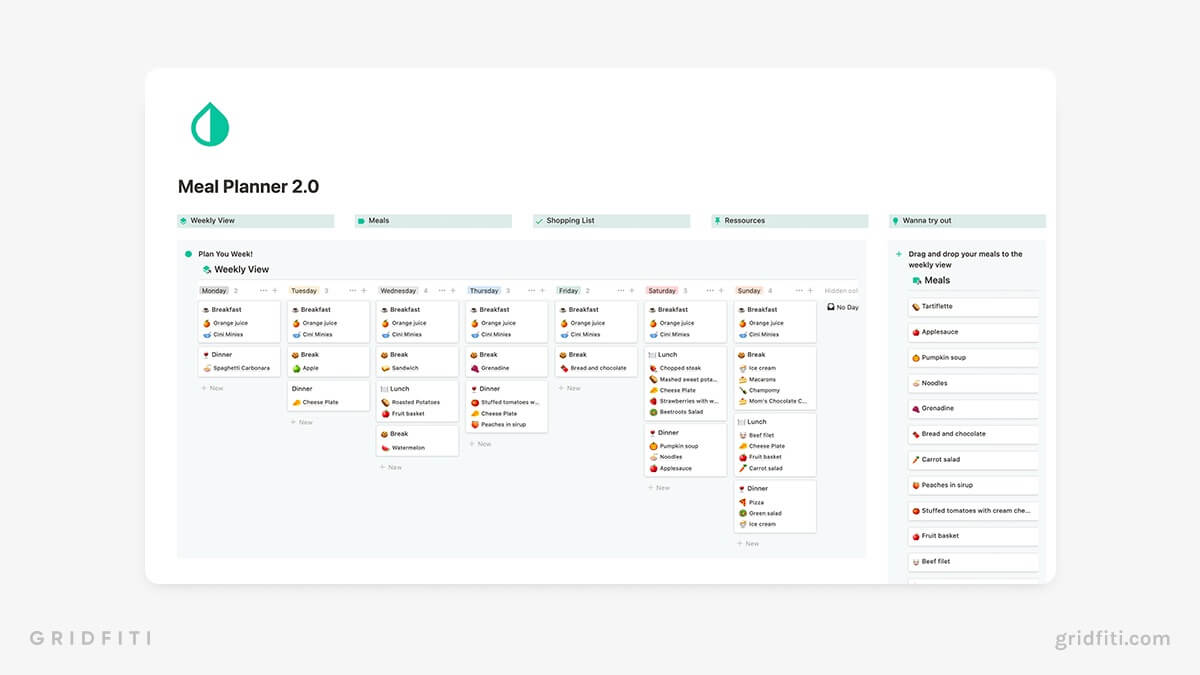 5+ Notion Meal Planner Templates (Food Diary & Meal Prep Journal)