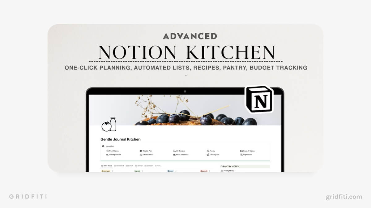 Notion Automated Meal Planner with Recipe Book