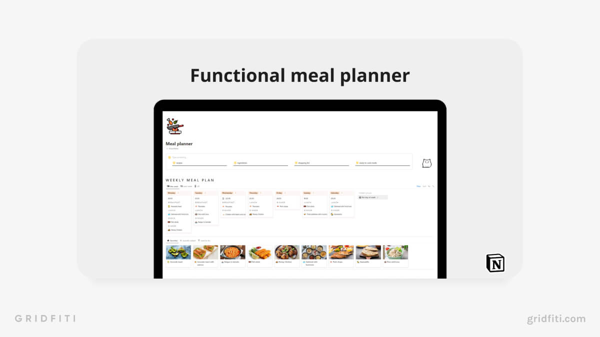 Notion Food Planner Template