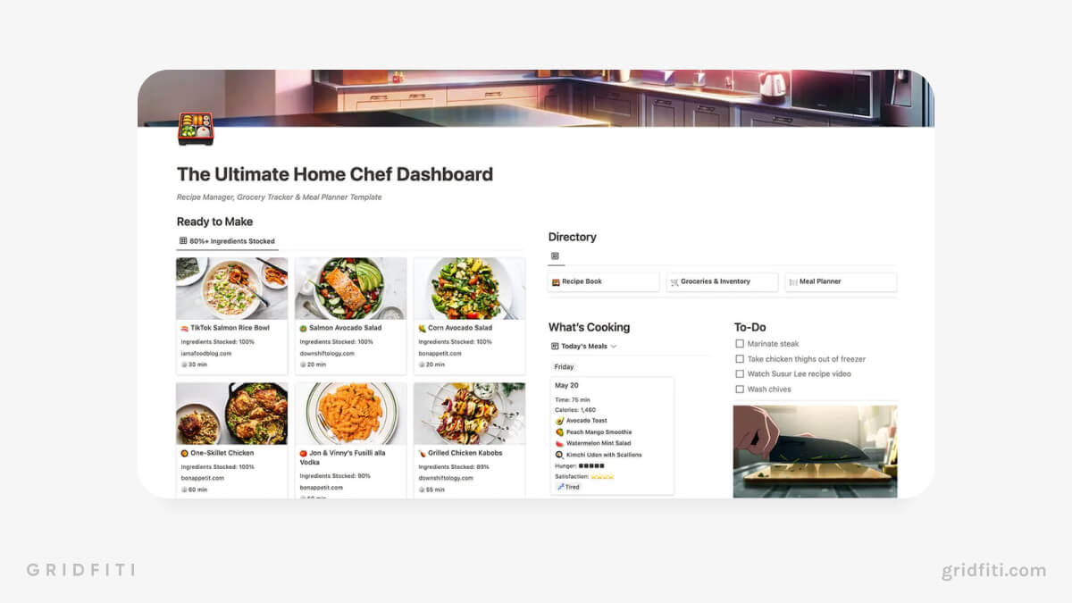 Notion Home Chef Dashboard Template