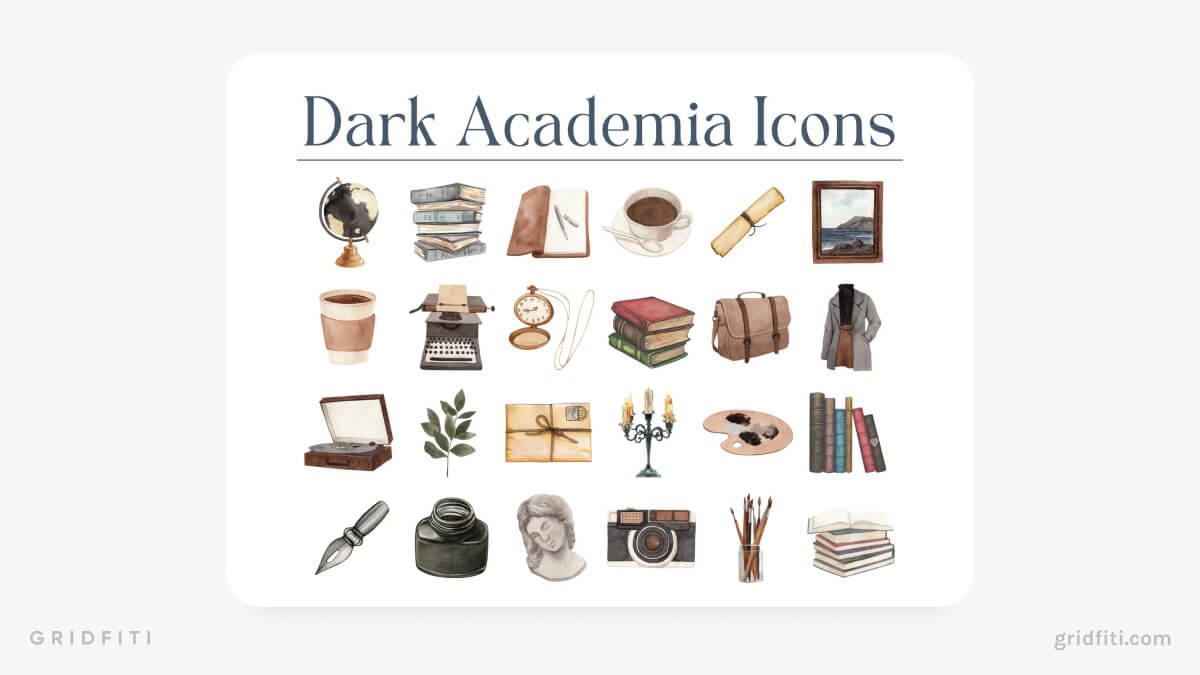 Dark Academia Folder Icons